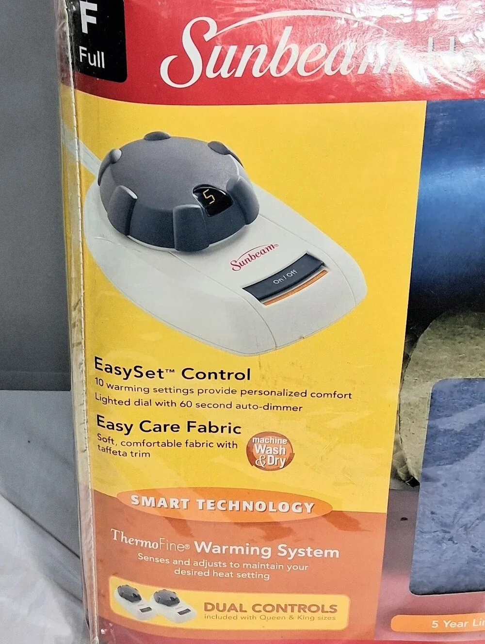 Sunbeam Full Size Heated EasySet Control/ThermoFine System 10 Settings Blanket